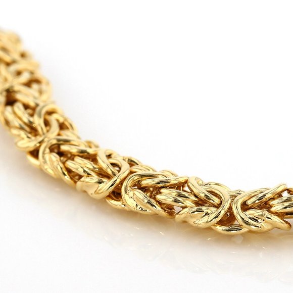 18k Yellow Gold Link Necklace  18” and Bracelet 7.5” - Picture 5 of 6